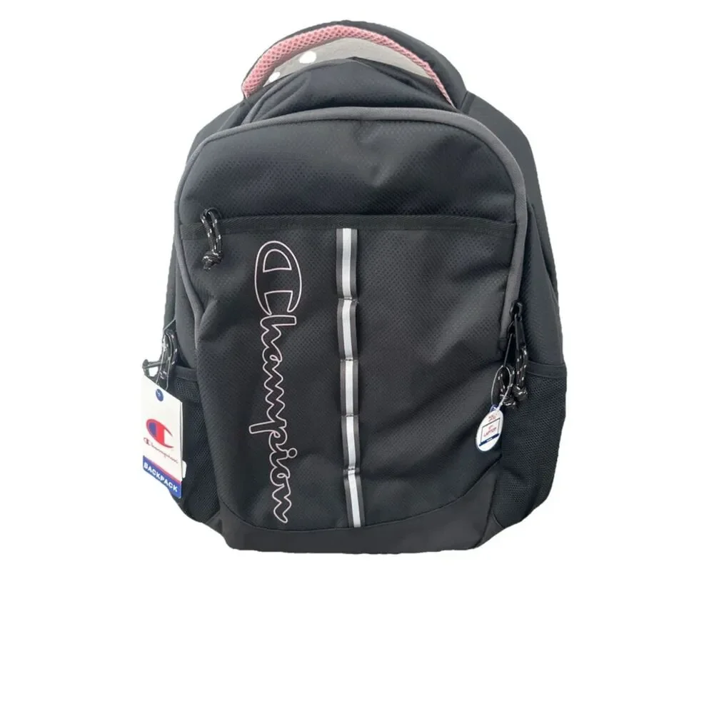 NWT Champion Center Backpack - Black with Laptop Sleeve - 18